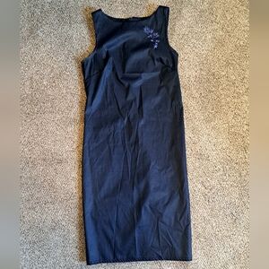 Vintage Y2K Monster Girl Navy Blue Dress With Floral Detail Women's Size Medium